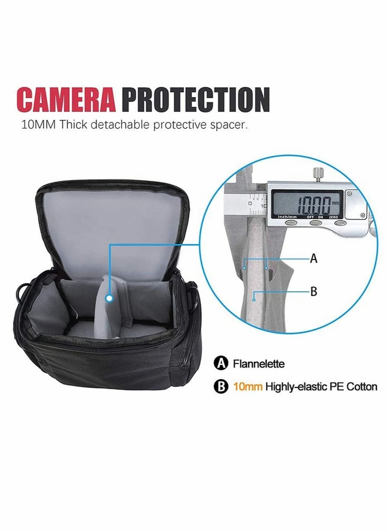 Excefore Camera Bag, Single Shoulder Crossbody Camera Case for Canon Nikon Sony Panasonic Olympus SLR DSLR Mirrorless Cameras and Lenses Waterproof Black  - Image 5