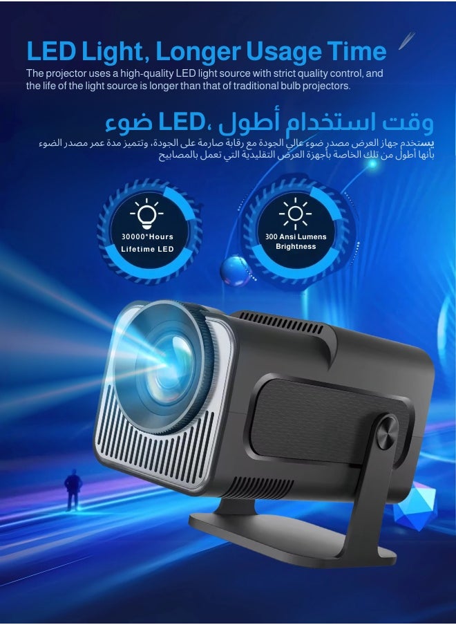 Egg NEW Portable HD Projector - Support 4K - Smart Projector with 5G Dual-band Wifi and Bluetooth 5.0 - Mobile Home Theater - Compatible With Android/iOS/Windows/TV Stick/HDMI/USB  - Image 4