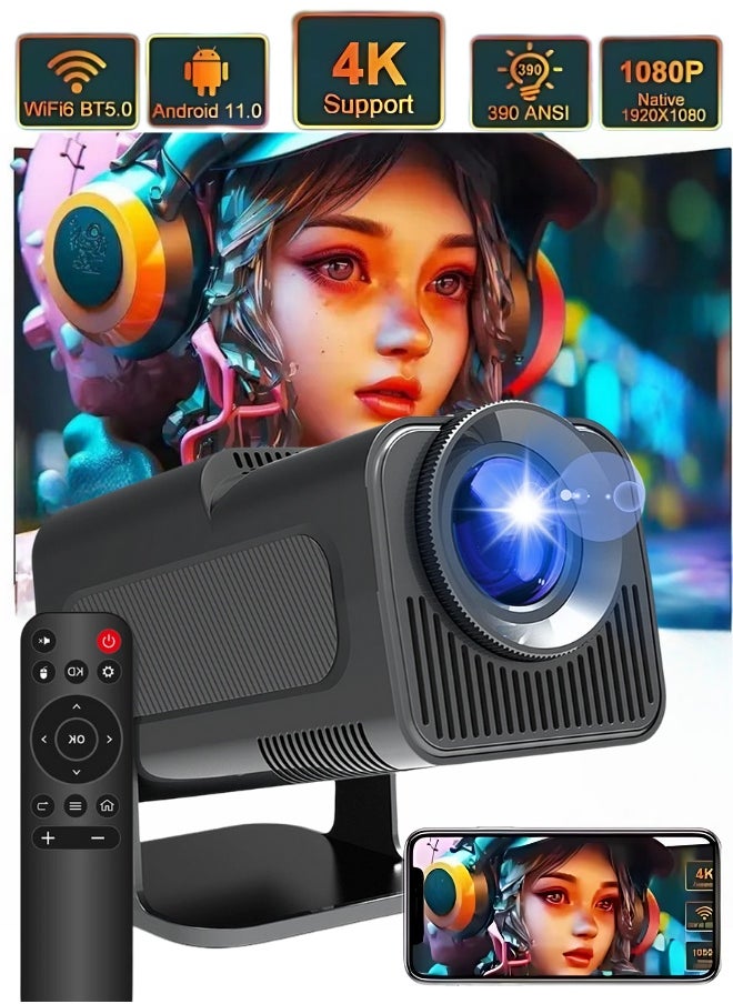 Egg NEW Portable HD Projector - Support 4K - Smart Projector with 5G Dual-band Wifi and Bluetooth 5.0 - Mobile Home Theater - Compatible With Android/iOS/Windows/TV Stick/HDMI/USB  - Image 1