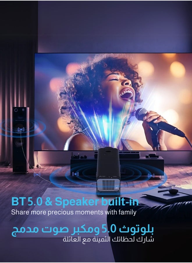 Egg - NEW Portable HD Projector - Support 4K - Smart Projector with 5G Dual-band Wifi and Bluetooth 5.0 - Mobile Home Theater - Compatible With Android/iOS/Windows/TV Stick/HDMI/USB - Image 1