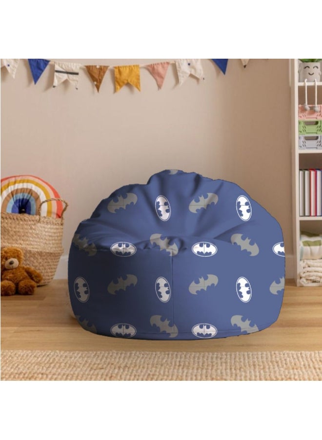 DANUBE HOME كرسي بون بون بطبعة باتمان من بولي قطن - كرسي بون بون ممتع وقوي للأطفال بتصميم مطبوع | مقعد مريح لغرف اللعب وغرف النوم ومناطق الترفيه - Image 1