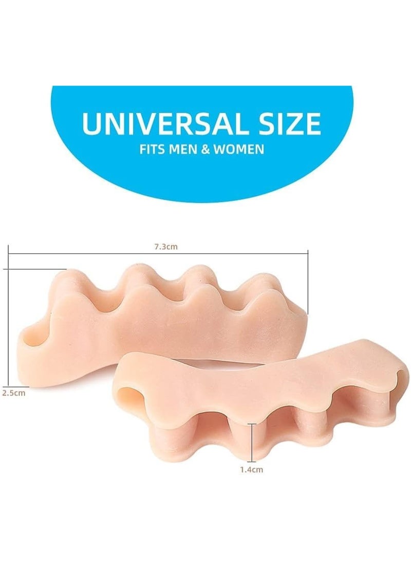 Pair of Medical Silicone Gel Toe Separators - Bunion, Hallux Valgus, and Hammer Toe Corrector - Toe Straightening, Pain and Pressure Relief - Suitable for Men, Women, and Athletes - One Size - Image 2