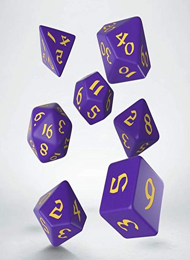 Q WORKSHOP Q-Workshop Classic Runic Purple & Yellow Dice Set (7) - Image 2