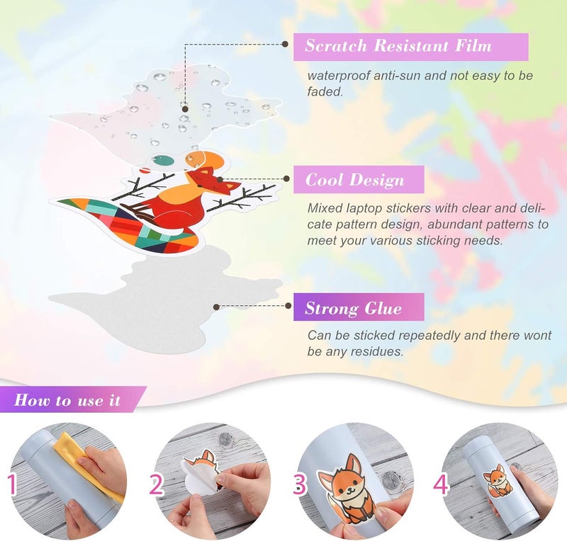 klarako 100 Pieces Woodland Animal Stickers Mixed Cartoon Decals Waterproof Water Bottle Sticker Vinyl Cute Animal Decorative Sticker for Laptop Luggage Car Bike Phone Case Teen, Adult, Kid - Image 5