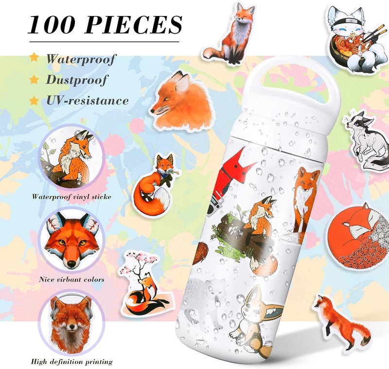 klarako 100 Pieces Woodland Animal Stickers Mixed Cartoon Decals Waterproof Water Bottle Sticker Vinyl Cute Animal Decorative Sticker for Laptop Luggage Car Bike Phone Case Teen, Adult, Kid - Image 2