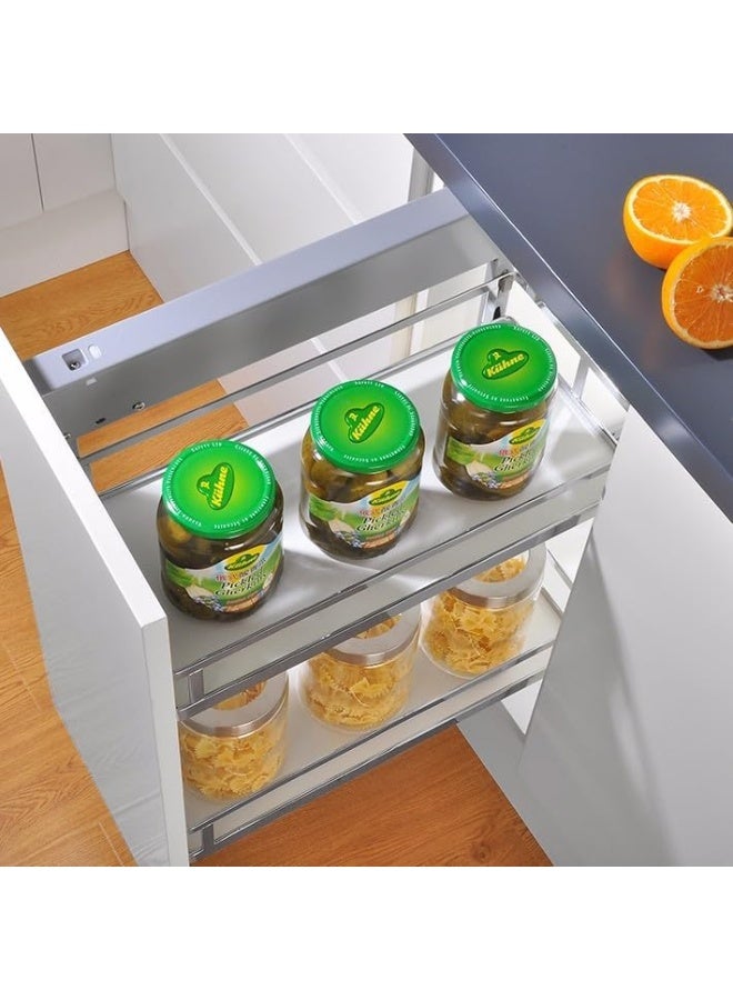eurocliq Stainless Steel Pull Out Seasoning Basket, Soft Close Slide Cabinet Organizer Sliding Shelf for Kitchen Spice Storage Rack  - Image 3