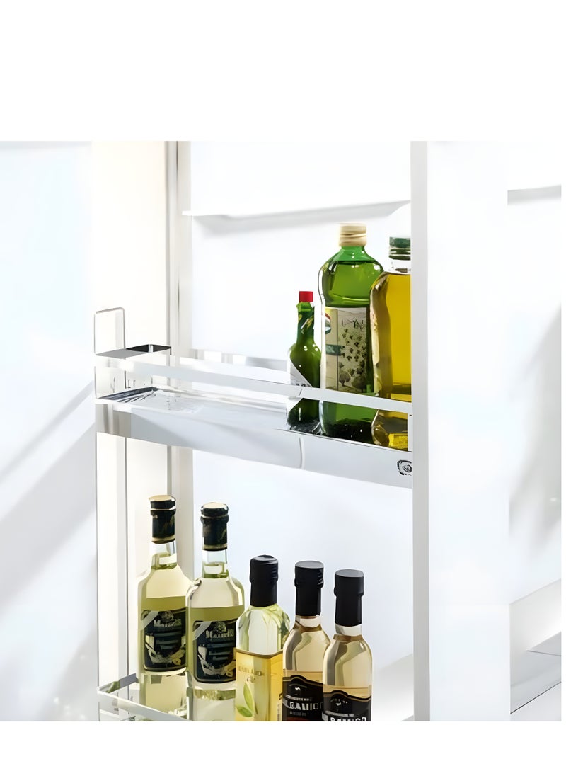 eurocliq Pull Out Cabinet Organizer Storage Shelf Organizer for Kitchen Bathroom Heavy Duty Kitchen Storage Rack Multi Purpose Versatile Kitchen Storage Rack Organizer Storage Shelves  - Image 1