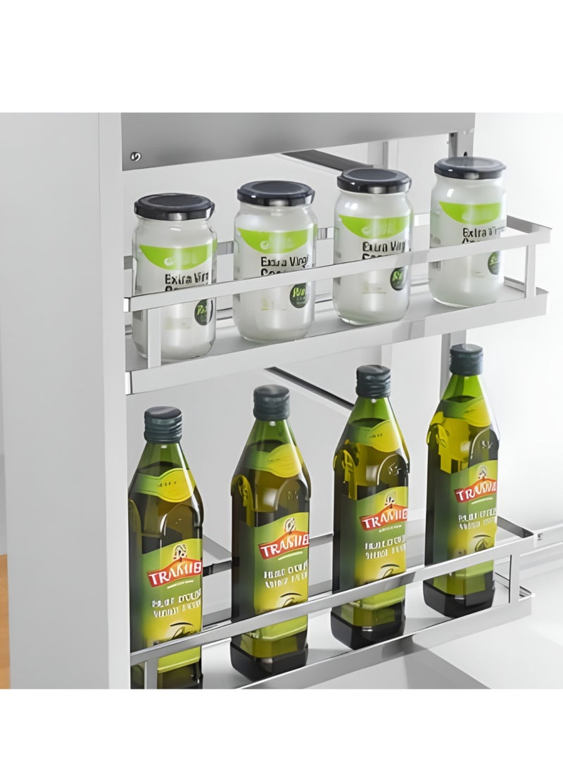 eurocliq Pull Out Cabinet Organizer Storage Shelf Organizer for Kitchen Bathroom Heavy Duty Kitchen Storage Rack Multi Purpose Versatile Kitchen Storage Rack Organizer Storage Shelves  - Image 2