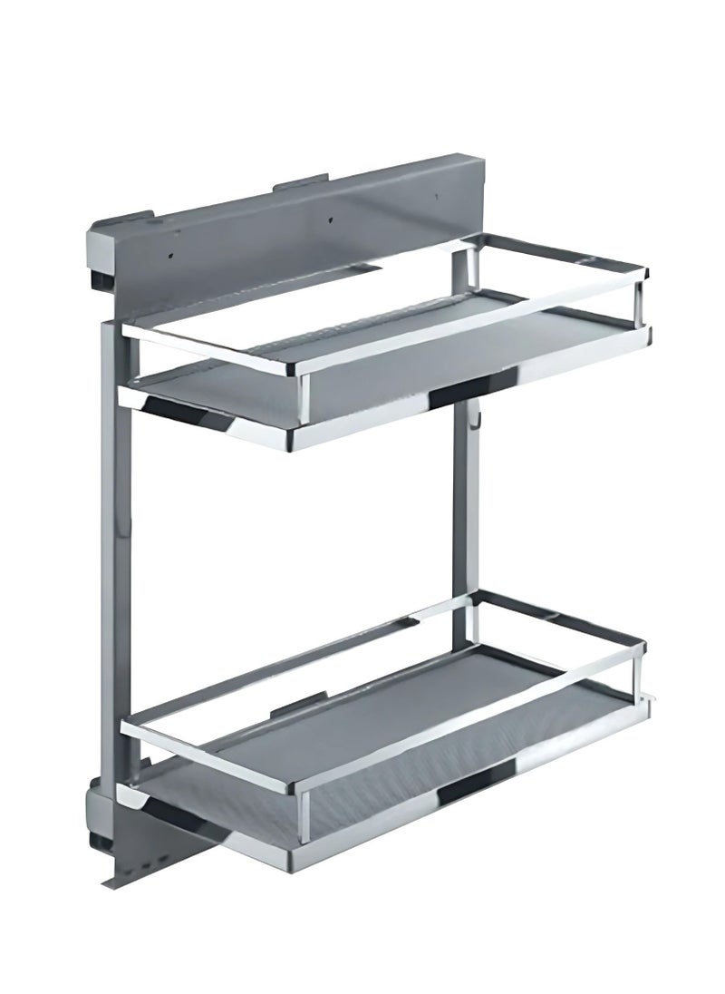 eurocliq Pull Out Cabinet Organizer Storage Shelf Organizer for Kitchen Bathroom Heavy Duty Kitchen Storage Rack Multi Purpose Versatile Kitchen Storage Rack Organizer Storage Shelves  - Image 3