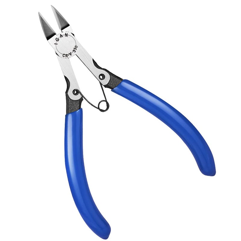 IGAN330 Flush Cutters Precision Wire Cutter Flush Pliers Wire Snips Electrical Cutters Sprue Side Small Wire Nippers Diagonal Cut Snips Ideal for Electronics Precision Cutting Needs
