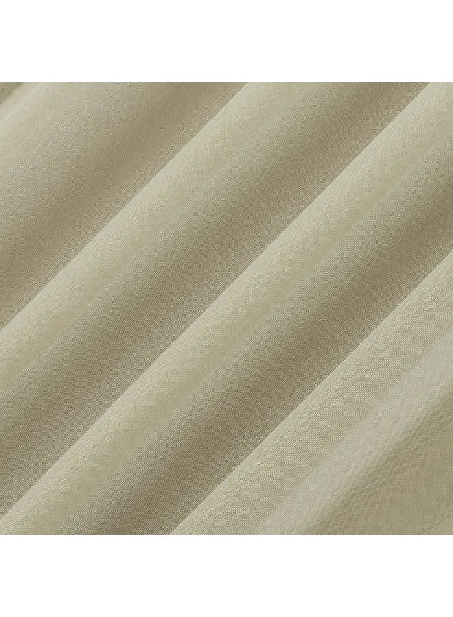 No. 918 Reman 2-Pack Twist Tab Linen Texture Semi-Sheer Tab Top Curtain Panel Pair, 40" x 84", Taupe - Image 2