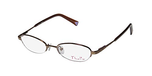 THALIA SODI Thalia Candida Womens/Ladies Rx Ready Red Carpet Style Designer Half-rim Eyeglasses/Glasses (47-17-130, Caramel) - Image 1