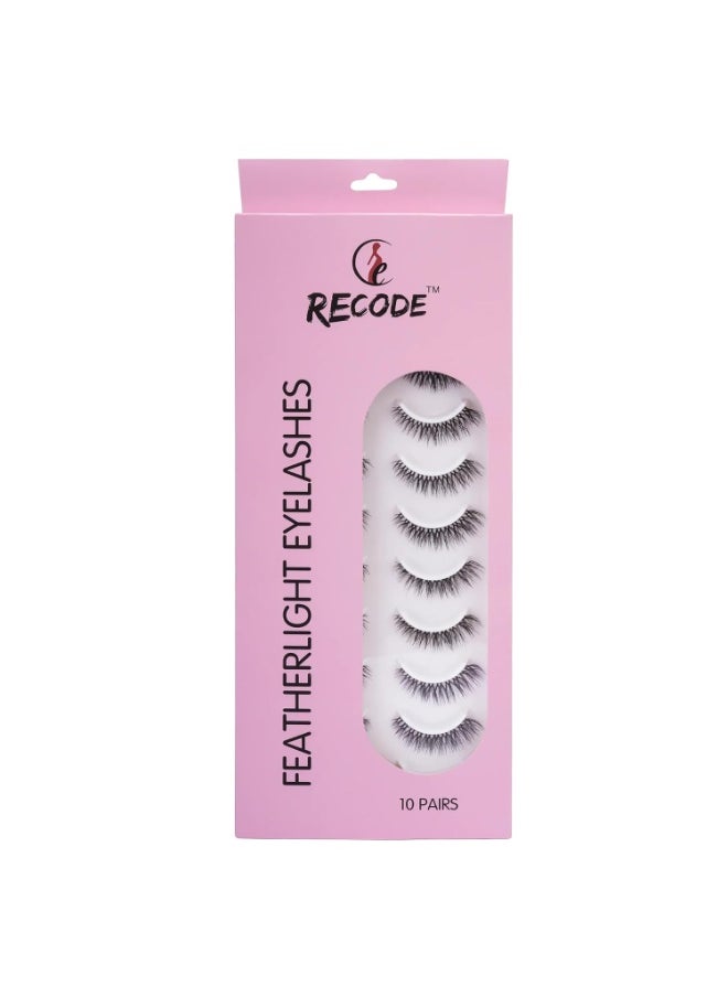 Recode RE03 Featherlight Eyelashes Transparent Band Pack of 10  - Image 2