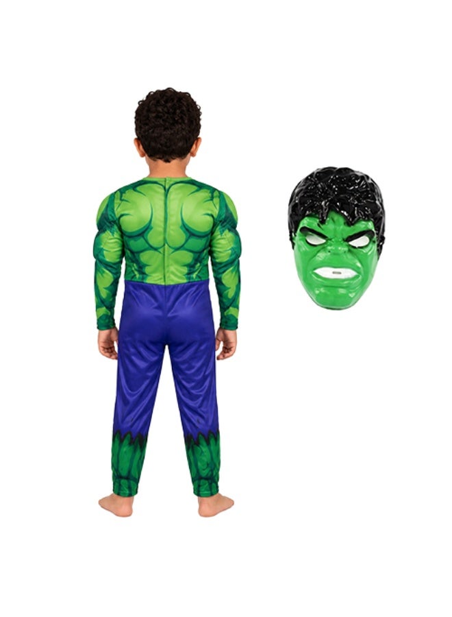 زي هالك التنكري للأطفال من Joy Land – بدلة Hulk مع قناع – زي بطل مارفل الخارق للحفلات والهالوين والتنكر - Image 4
