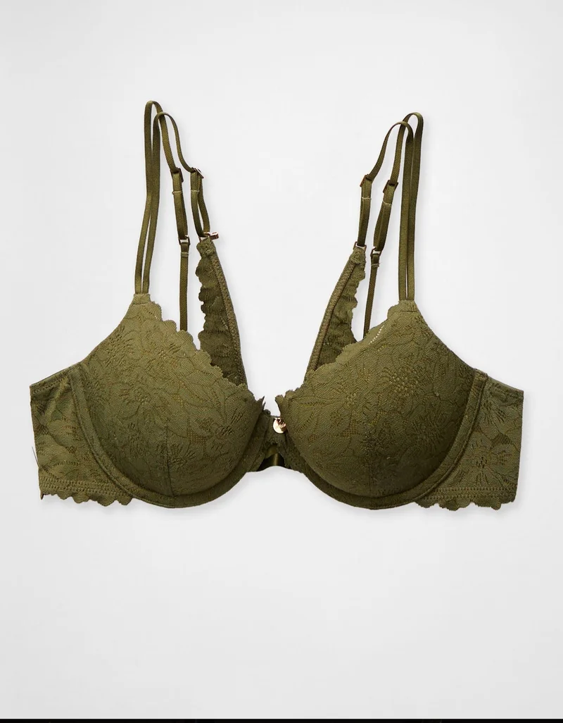 آري من امريكان ايجل حمّالة صدر ديمي بإسناد بوش آب ونقشة زهور من الدانتيل