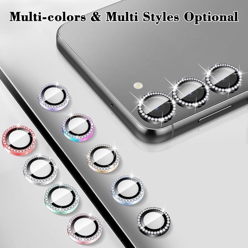 Kucheed Diamond Camera Lens Protector for Samsung Galaxy A16, 9H Tempered Glass Back Camera Cover Screen Protector, Bling Anti-Scratch Individual Aluminum Metal Protective Ring - Image 2