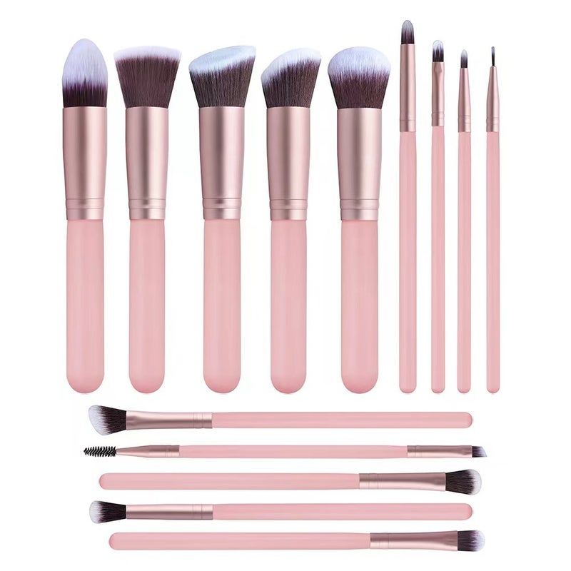 Set of 14 PCS Makeup Brush Kit for Foundation Liquid Cream Blending Powder Eyeshadow Blush Cosmetics Concealer Brushes with Soft & Dense Bristles - Image 1