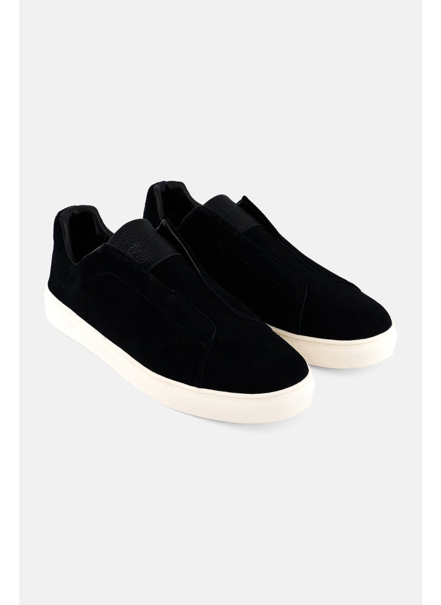 Algspar Men Suede Slip On Casual Shoes, Black  - Image 1