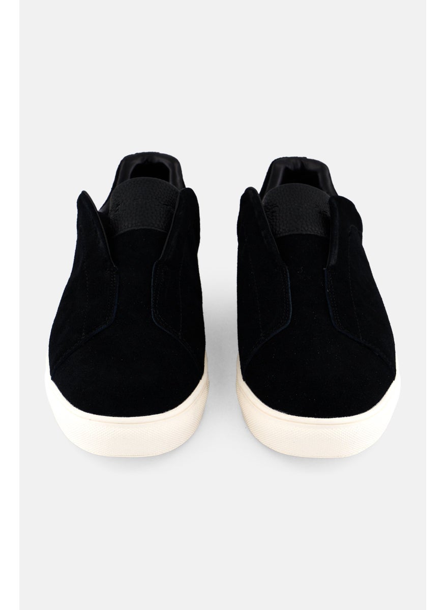 Algspar Men Suede Slip On Casual Shoes, Black  - Image 4