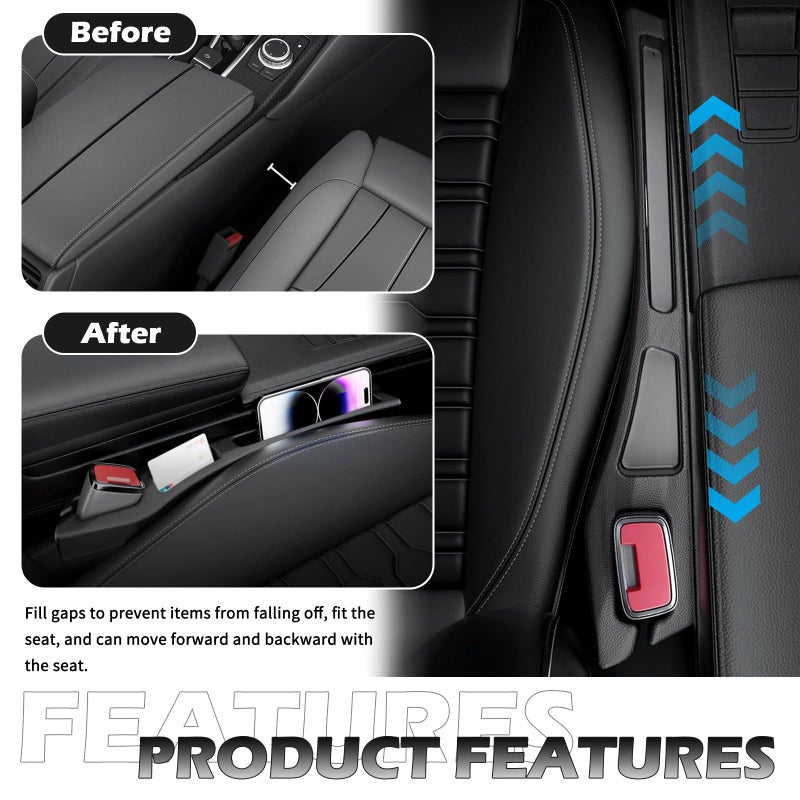 Figpade 2PCS Car Seat Gap Filler Organizer,Multifunctional Car Gap Filler Organizer Storages Phone Key Avoids Things Falling,Universal Car Blocker Between Seats Car Organizer Car Accessories - Image 5