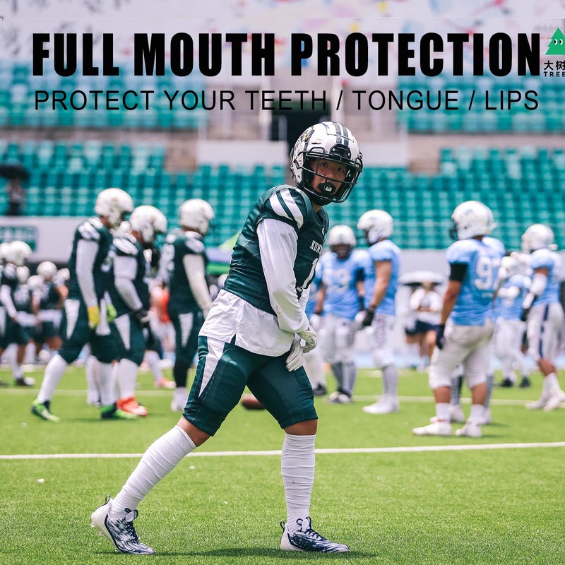 Gy Football Mouth Guard Football Mouthpiece, Mouthguard with Strap for Hockey/Lacrosse/Wrestling/Boxing/Basketball, Fits Adults/Youth/Kids 11+ (Black) - Image 3