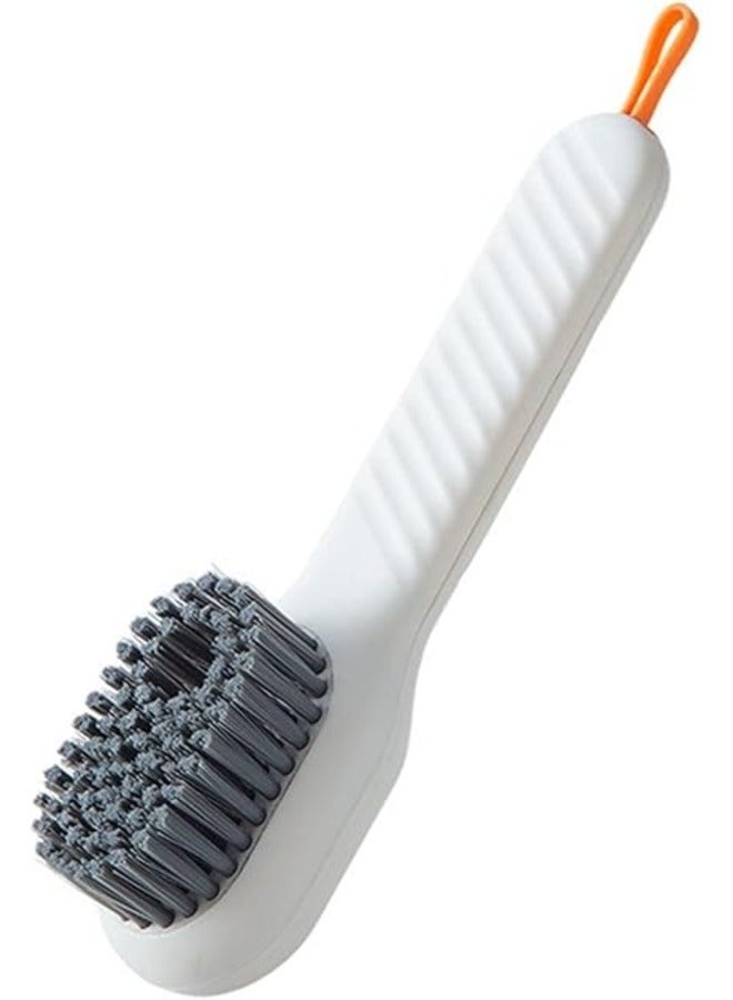 Shoe Cleaning Brushes, Multi-Functional Shoe Brush Add Liquid Function, Long Handle Brushes with Soft Bristles and Automatic Fill, Clothes Cleaning Tools (Color-White)  - Image 1