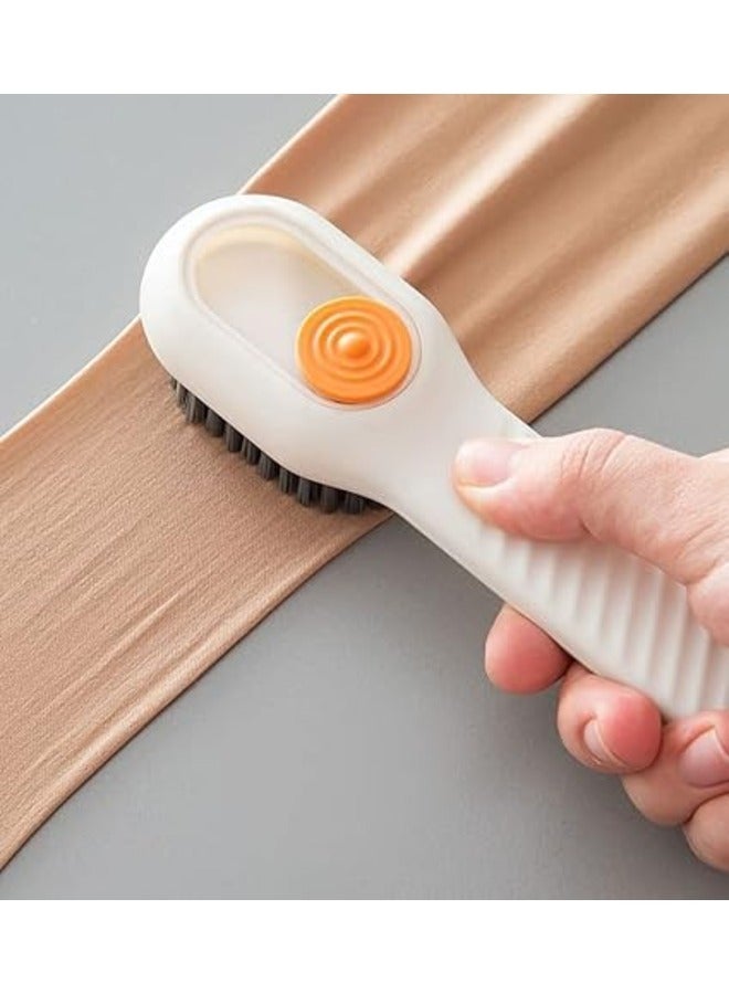 Shoe Cleaning Brushes, Multi-Functional Shoe Brush Add Liquid Function, Long Handle Brushes with Soft Bristles and Automatic Fill, Clothes Cleaning Tools (Color-White)  - Image 2