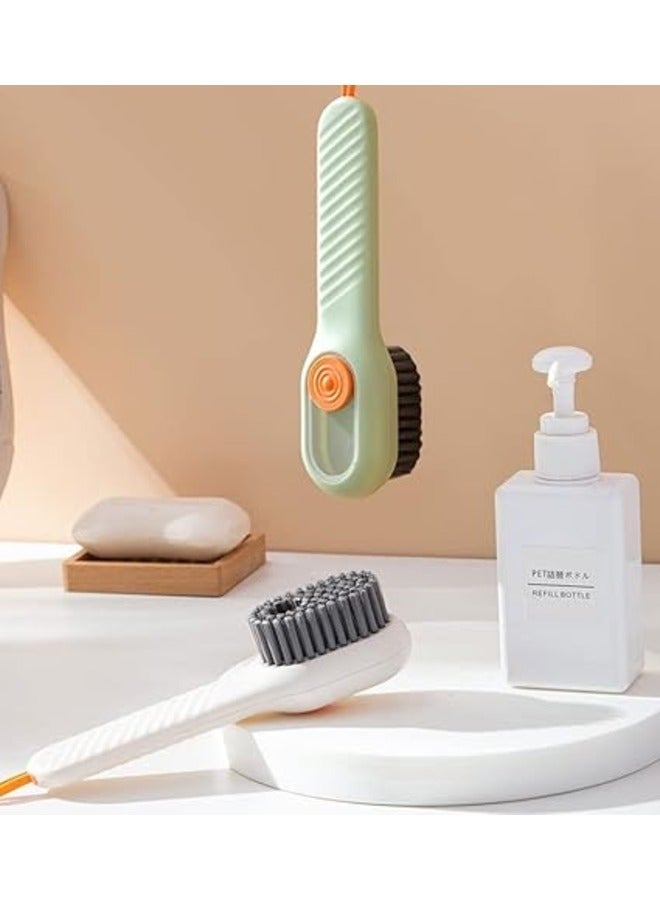 Shoe Cleaning Brushes, Multi-Functional Shoe Brush Add Liquid Function, Long Handle Brushes with Soft Bristles and Automatic Fill, Clothes Cleaning Tools (Color-White)  - Image 5