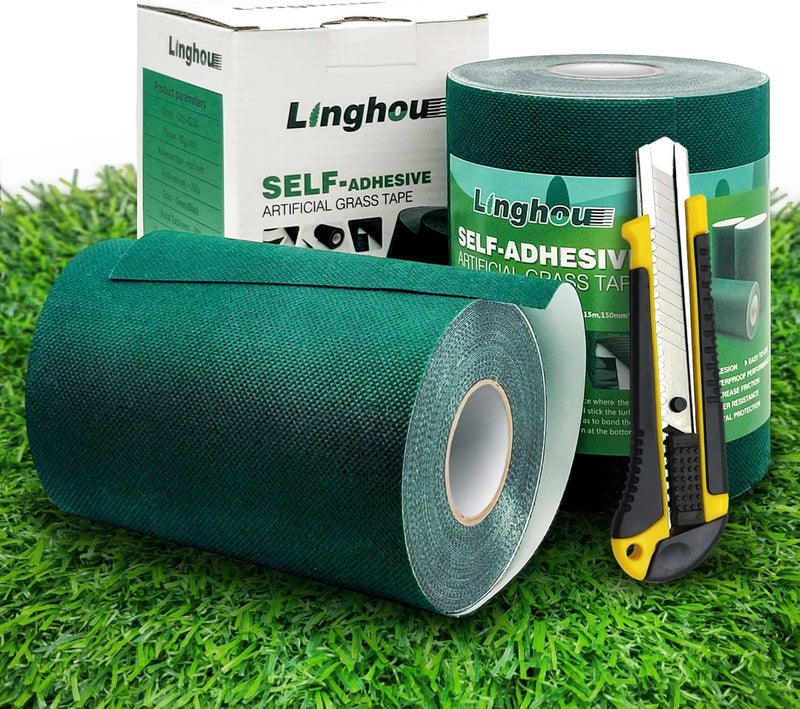 Linghou Self Adhesive Turf Seam Tape for Artificial Grass and Synthetic Turf Durable Joining 6" x 65.6' - Image 1