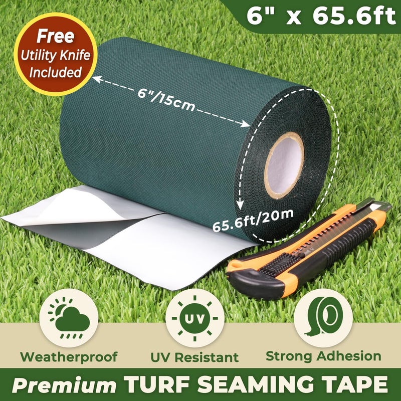 Linghou Self Adhesive Turf Seam Tape for Artificial Grass and Synthetic Turf Durable Joining 6" x 65.6' - Image 2