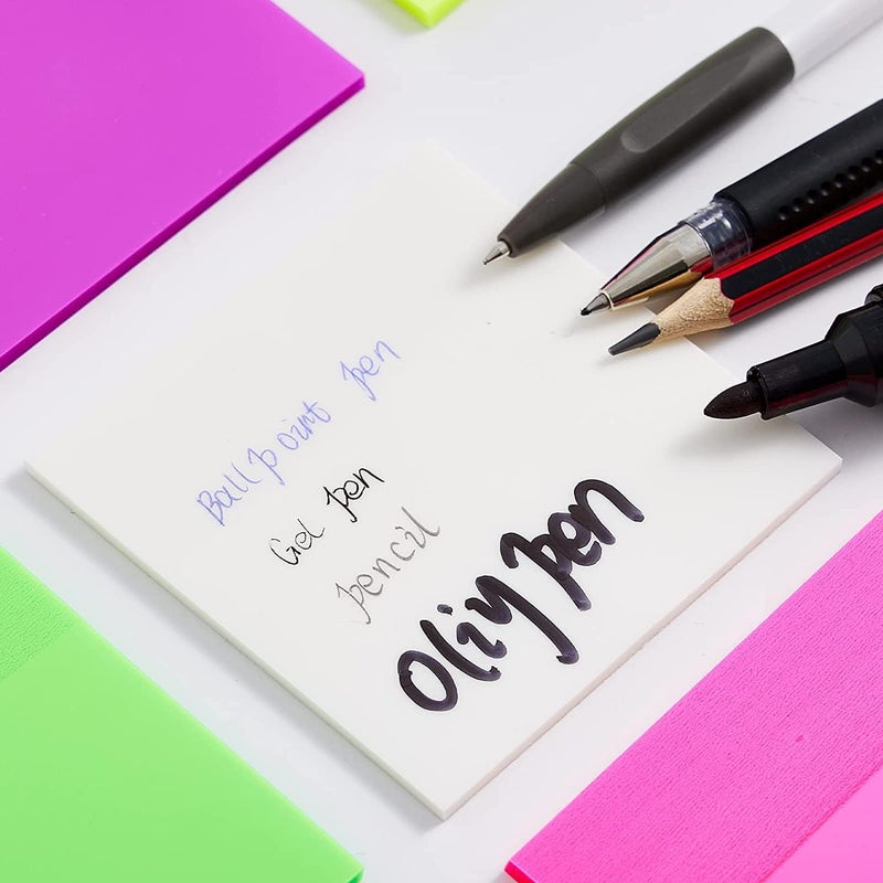 woobles Transparent Sticky Notes, 3" *3" Clear Sticky Annotation, Waterproof Translucent Color Memo Pad, 500/700 Sheet Sticky Notepads of 7 Colors Self-Stick Pads (500, White) 500 Red - Image 5