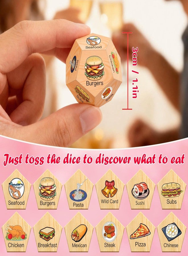 oyeftp Valentines Day Gifts for Him Her, Stocking Stuffers for Men Women Adults, Colour-Printed Culinary Illustrations Food Decision Dice, Anniversary Birthday Gifts for Men Women, Date Night Food Dice - Image 2