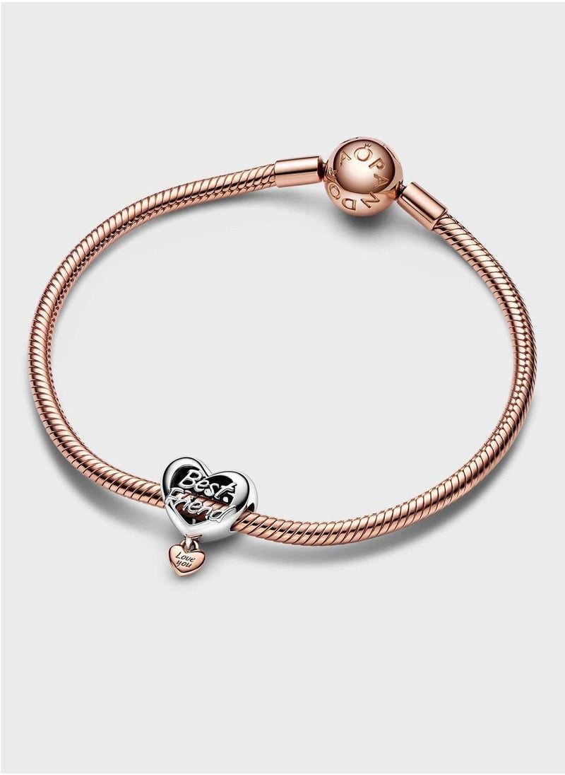 PANDORA - Love You Best Friend Heart Charm - Image 1