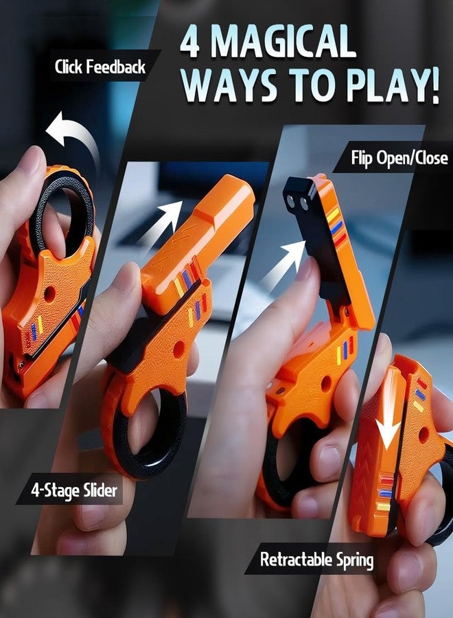 Dilabnba 3D Fidget Slider Toy, Fun Fingertip Fidget Ring, Hand Roller for Teen Adults, Fidgets Spinner Pistol Adults Desk Toy for Focus Fidgeting, Finger Spinner Gift 2 PCS​, Age 15+ - Image 2