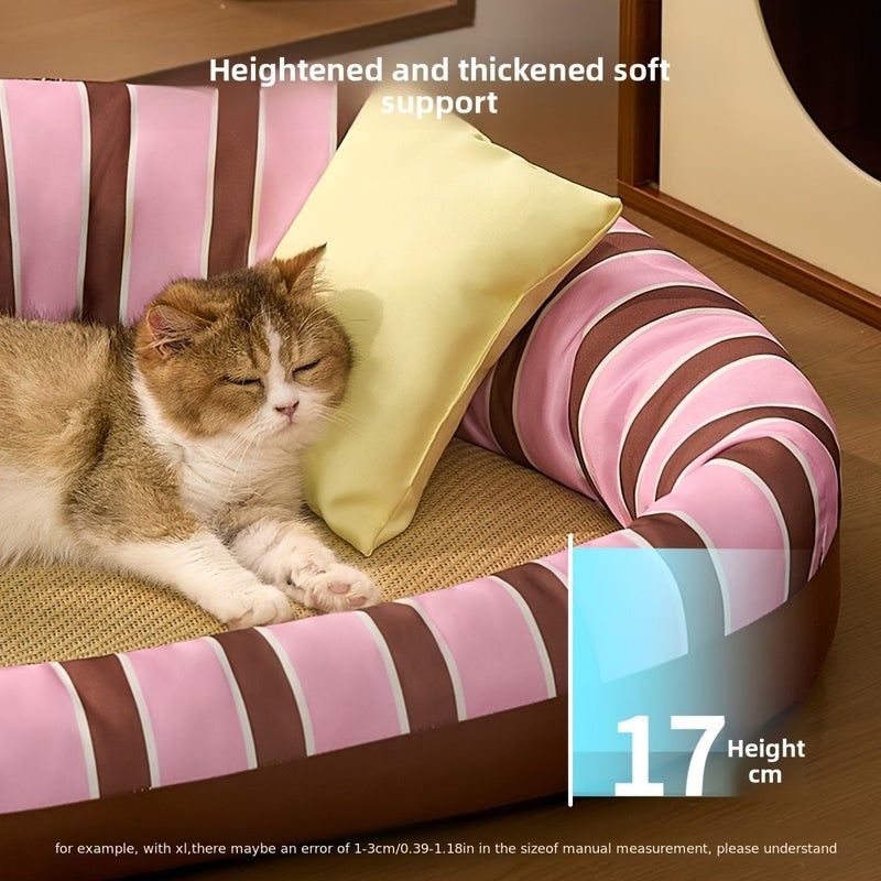 Pet Cat Sleeping Mat Summer Cooling Sofa Cushion Ice Pad Removable Washable Dog Bed Mat Size M 22 83 16 14 Inch - Image 1