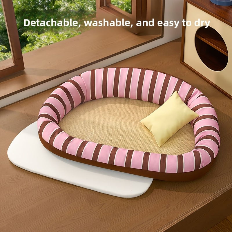 Pet Cat Sleeping Mat Summer Cooling Sofa Cushion Ice Pad Removable Washable Dog Bed Mat Size M 22 83 16 14 Inch - Image 3