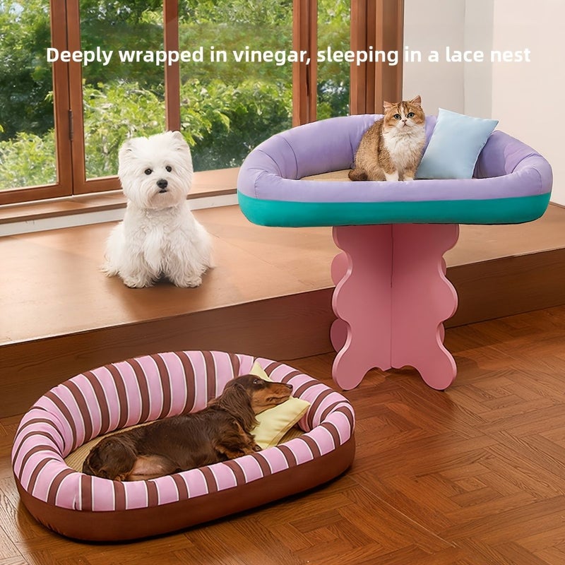 Pet Cat Sleeping Mat Summer Cooling Sofa Cushion Ice Pad Removable Washable Dog Bed Mat Size M 22 83 16 14 Inch - Image 5