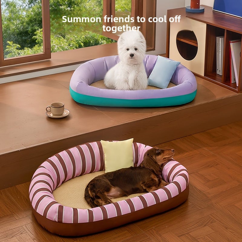 Pet Cat Sleeping Mat Summer Cooling Sofa Cushion Ice Pad Removable Washable Dog Bed Mat Size M 22 83 16 14 Inch - Image 2