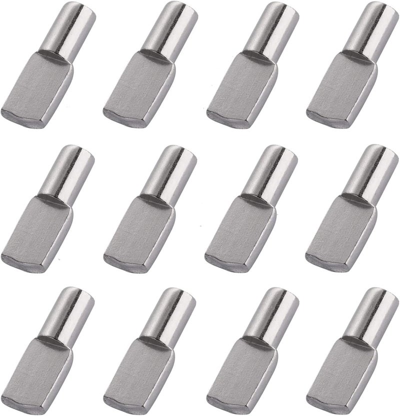 Delatanus 5mm Shelf Pegs Pins,60 Pieces Cabinet Furniture Spoon Shape Support Pegs for Shelves Nickel Plated - Image 1