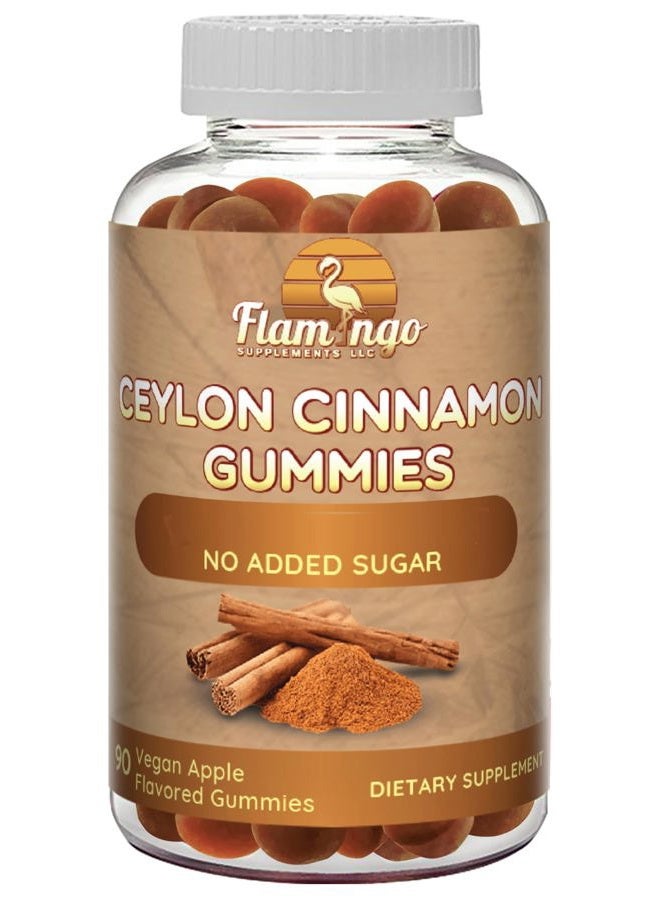 Flamingo Supplements Sugar Free Ceylon Cinnamon Gummies Sugar Regulation, Joint Pain, Neuroprotective- Cinnamon Supplement with Chromium and Cinnamon Bark- Alternative to Cinnamon Capsules - 90 Chews - Image 1