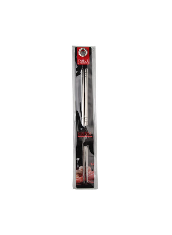 304 Stainless Steel Chopsticks Ten Pairs Of Chopsticks Household Hot Pot Public Chopsticks Five Pairs Of Metal Suit Wholesale-Color:1 Pair, Black Card Tape-Specifications:(including Sus304 Standard)  - Image 1