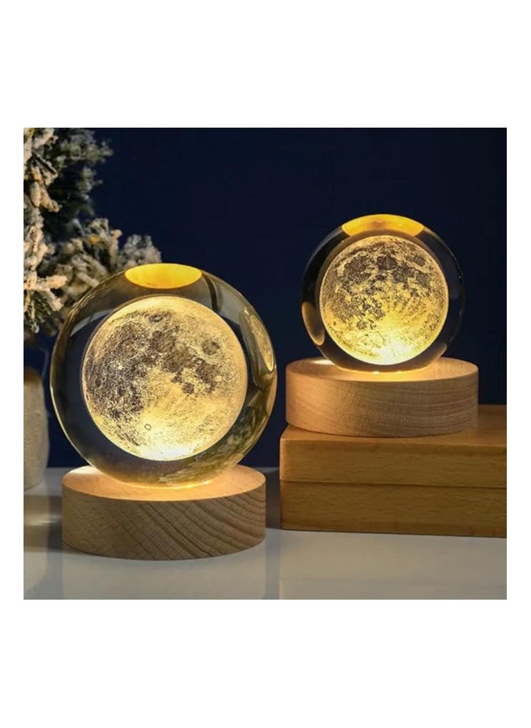 Generic - Crystal Ball Night Lights USB Warm Power/RGB Bedside Lamp for Birthday Gift for Kids - 1 Piece (Shape 3) - Image 1