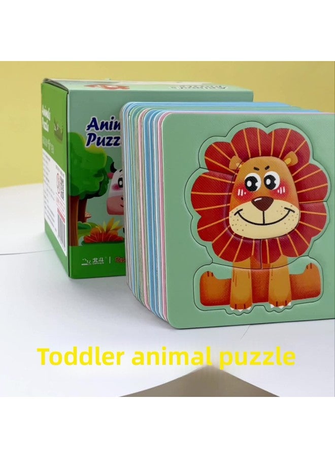 Children's Cartoon Animal Jigsaw Puzzle Baby Early Education Large Simple Entry-level Jigsaw Puzzle Small Toy For Children-Color:Baby Cognitive Block Puzzle 【Transportation】】 - Image 3