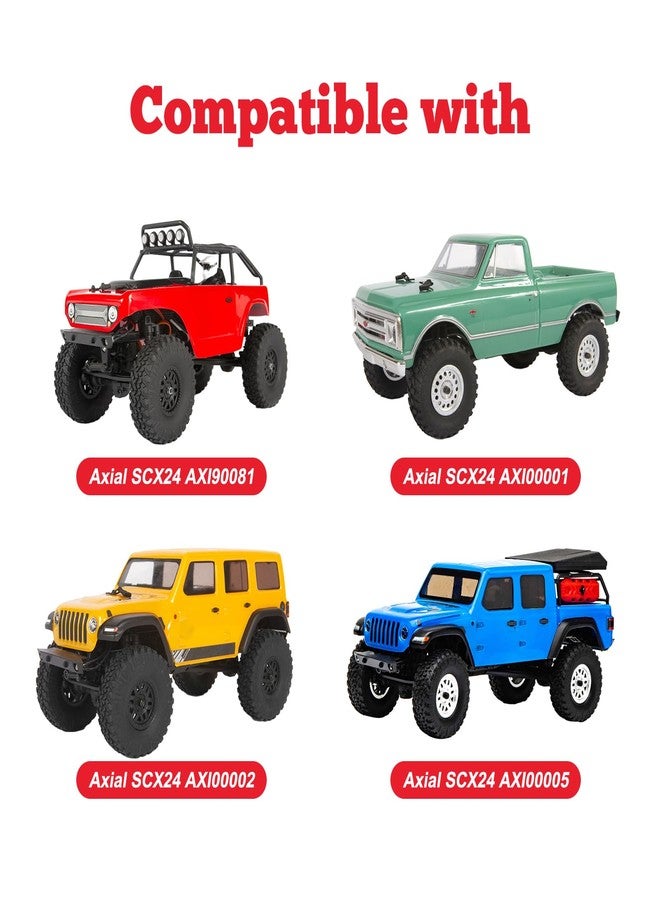 HobbyPark 4pcs 1.0 Beadlock Wheels and Tires Metal Micro Crawler Tires with Brass Wheel Weights Extended Wheel Hubs for 1/24 RC Crawler Car Axial SCX24 Gladiator Bronco C10 Deadbolt Upgrades (Type C) - Image 2