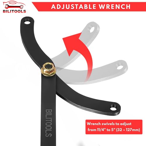 BILITOOLS 15PCS Universal Pulley Holder Tool Kit, 1/2-inch drive ratchet Adjustable Spanner Wrench with Variable Pins 3.5mm, 4mm, 4.5mm, 5mm, 6mm, 6.5mm and 10mm fits Camshaft pulleys. - Image 4