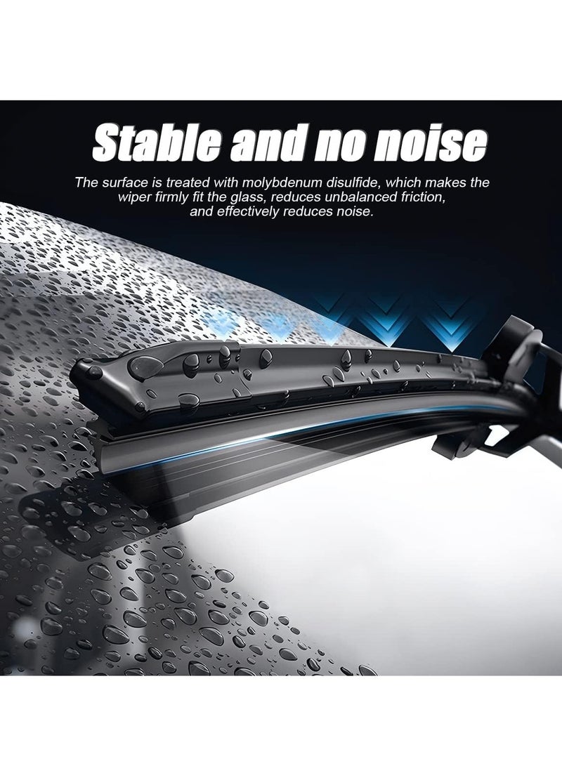 4 Pieces 21 Inches Car Wiper Blade Replacement Strip Rubber Frameless Windshield Wiper Strip DIY Adjustable Boneless Windscreen Blade Refills Auto Accessories for Most Vehicle Buses Trucks - Image 2