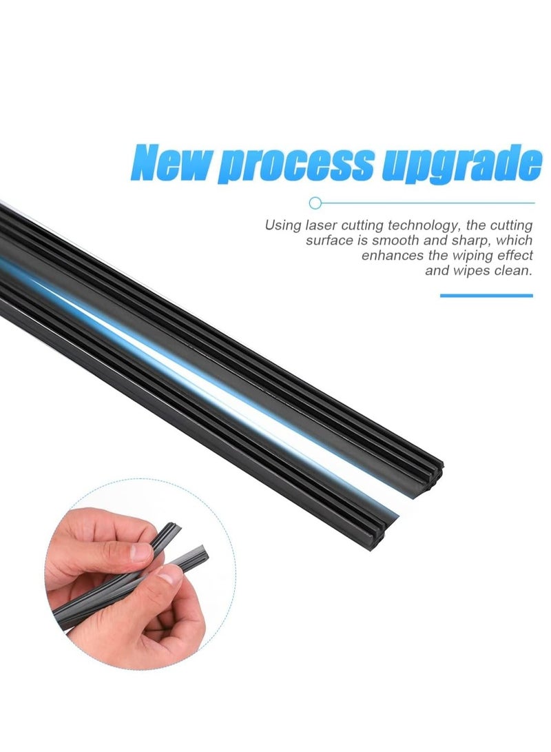 4 Pieces 21 Inches Car Wiper Blade Replacement Strip Rubber Frameless Windshield Wiper Strip DIY Adjustable Boneless Windscreen Blade Refills Auto Accessories for Most Vehicle Buses Trucks - Image 3