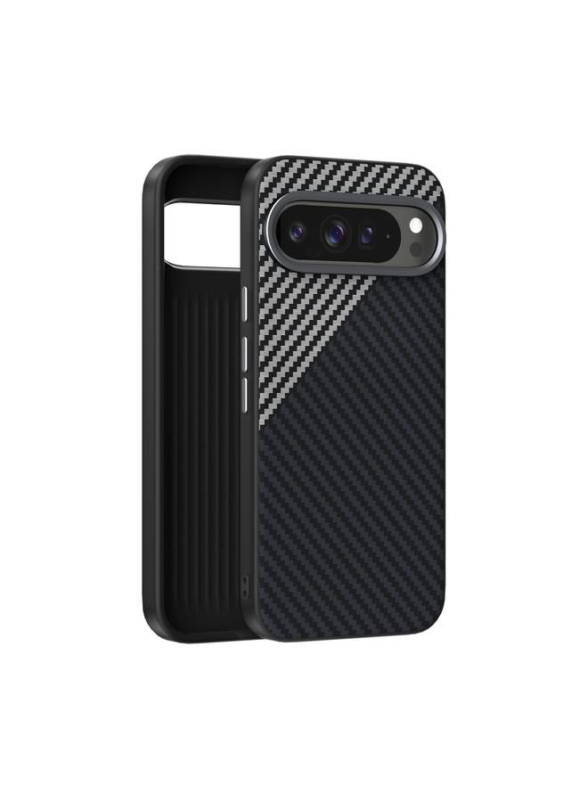 erorex Case For Google Pixel 9 Pro XL ABEEL C Carbon Fiber Series 6D Micro Relief MagSafe Phone Case  - Image 1