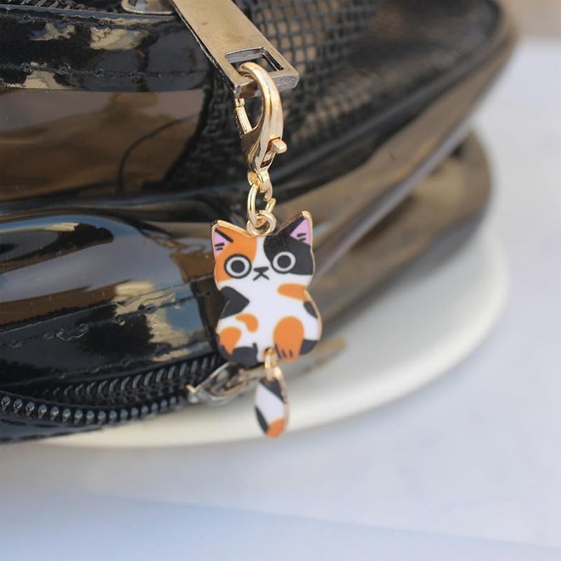 7 Pcs Women Girls Keychain Cute Cat Key Chain Small Bag Charm Metal Keychains Pendant Kawaii Mini Keychain - Image 5