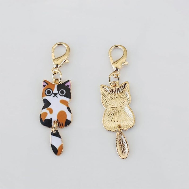 7 Pcs Women Girls Keychain Cute Cat Key Chain Small Bag Charm Metal Keychains Pendant Kawaii Mini Keychain - Image 4
